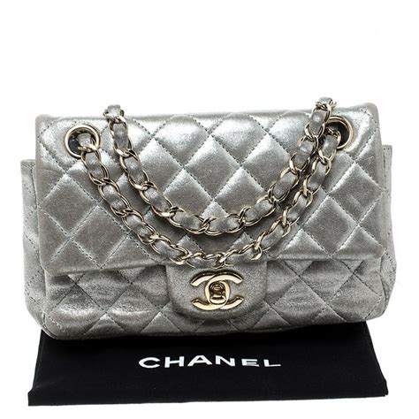 chanel small flap bag silver|chanel classic flap small price.